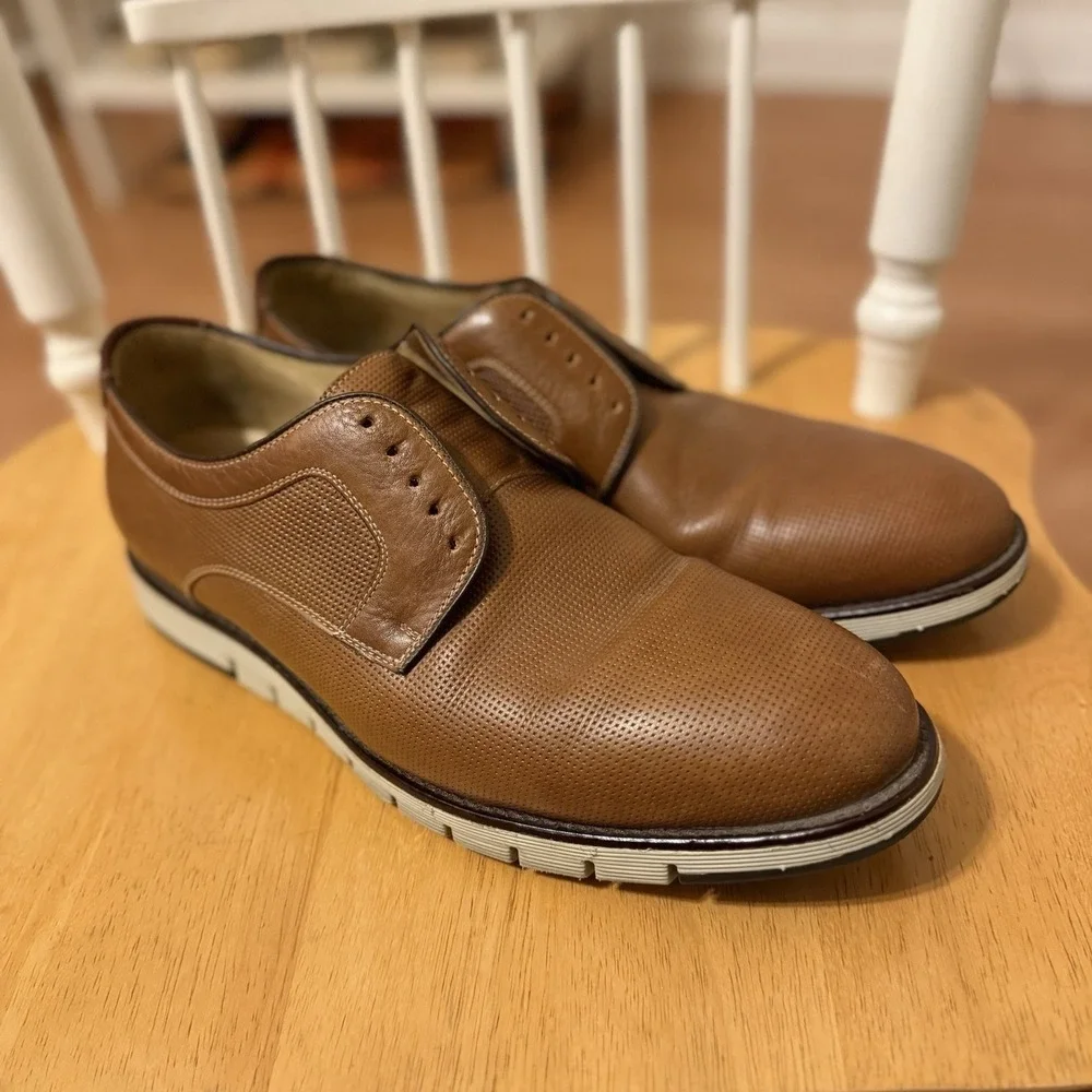 Men's Johnston & Murphy‎ J&M 1850 Sheepskin Martell Oxfords Shoes Brown 11M